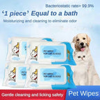 Pet Wipes for Dogs Cats Cleaning Deodorizing Unscented | Eonixor 