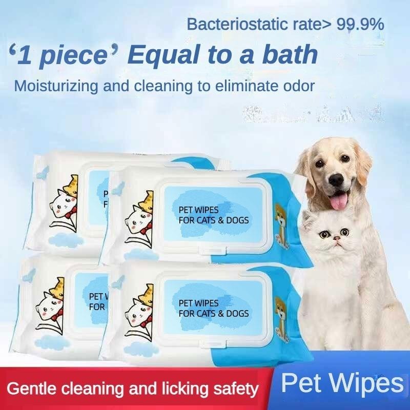 Pet Wipes for Dogs Cats Cleaning Deodorizing Unscented | Eonixor 