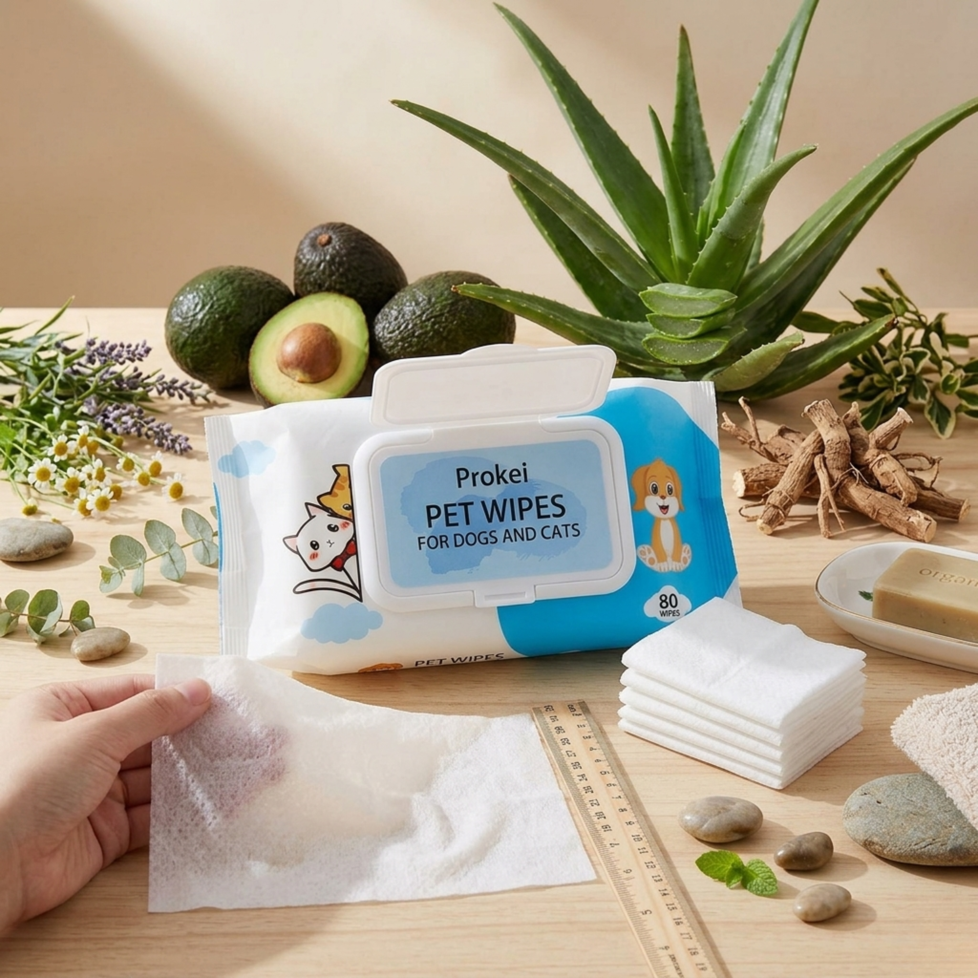 Pet Wipes for Dogs Cats Cleaning Deodorizing Unscented | Eonixor 