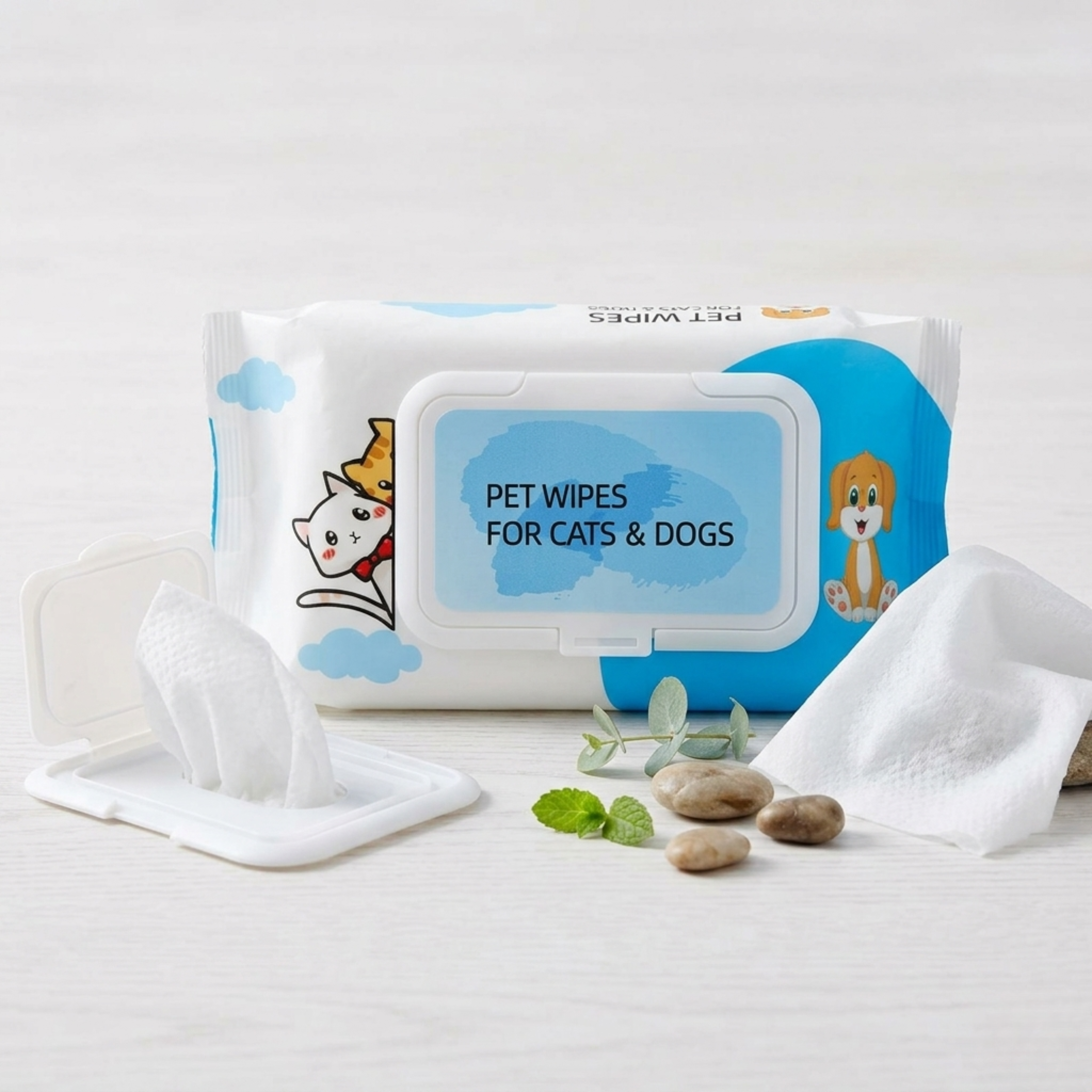 Pet Wipes for Dogs Cats Cleaning Deodorizing Unscented | Eonixor 